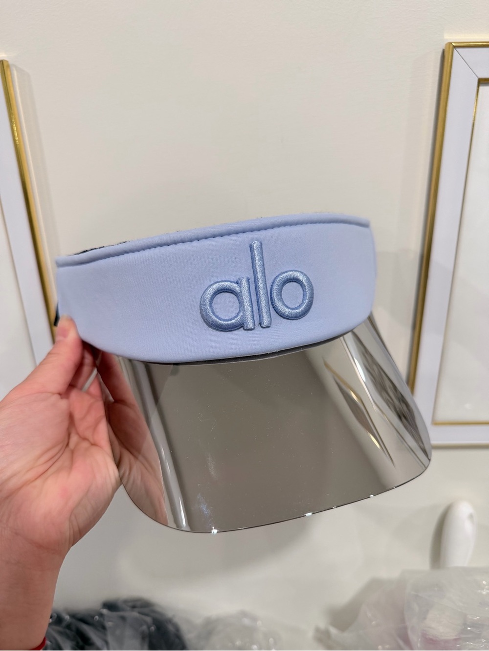 Alo Airlift Solar Visor in Seashell Blue color